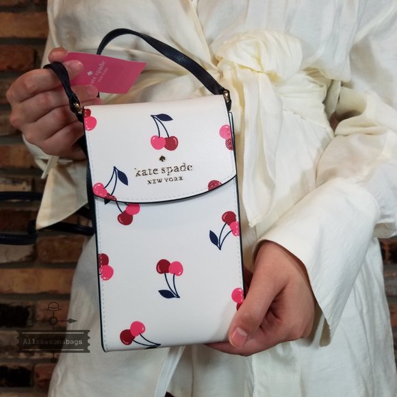 kate spade Handbags - AUTHENTIC Kate Spade Staci Dancing Cherries North South Flap Phone CROSSBODY
